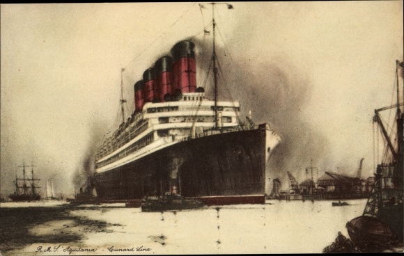 Ak-stoomboot RMS Aquitania, Cunard Line
