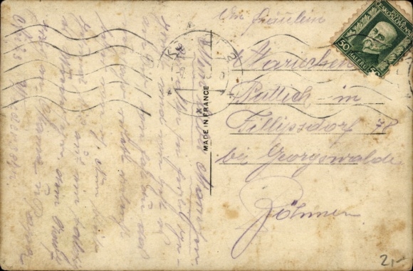Postcard Birth, Babies in Cabbages