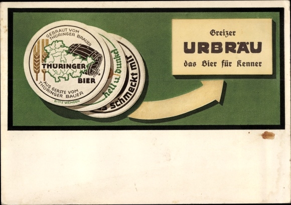 PC Greiz in Thuringia, Greizer Urbräu, beer mat