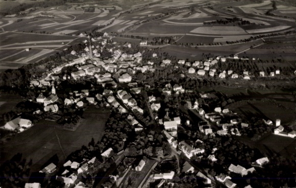 Postcard Bonndorf in the Black Forest, aerial photograph