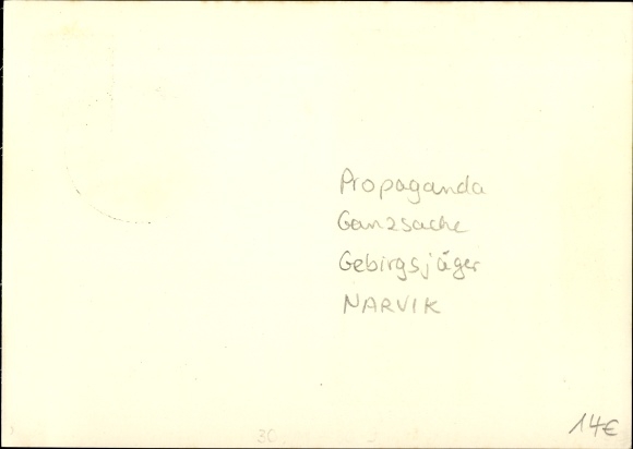 Postal stationery artist PC Axster Heudtlass, In the fight for freedom, Narvik, mountain troops in Norway