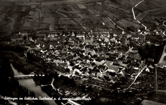 Postcard Röttingen an der Tauber Lower Franconia, aerial photograph