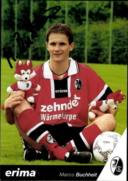 Autograph card footballer Marco Buchheit, SC Freiburg, autograph