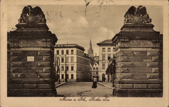 Ansichtkaart Mainz am Rhein, Rothes Tor