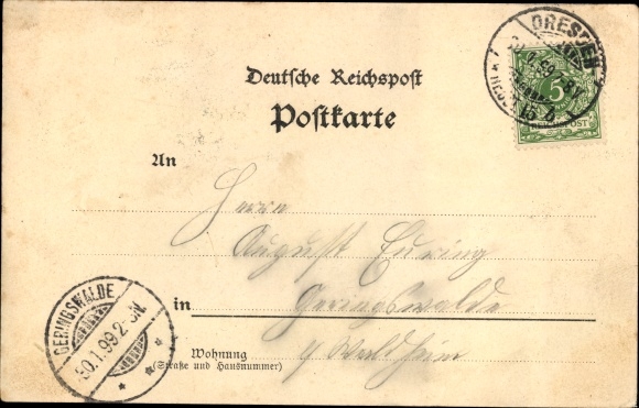 Chromo-Litho Dresden center old town, Weltrestaurant Societe, Waisenhausstrasse