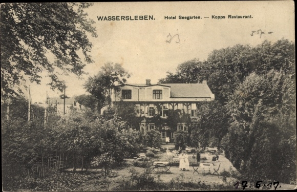Ak Wassersleben Harrislee in Sleeswijk-Holstein, Hotel Seegarten, Kopp's Restaurant