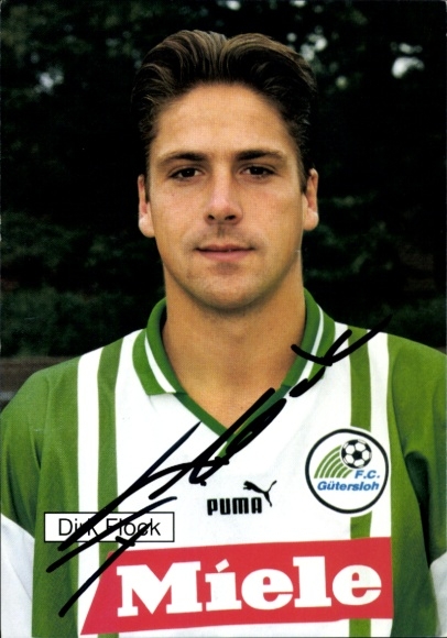Autogrammkarte Fußballer Dirk Flock, FC Gütersloh, Autogramm