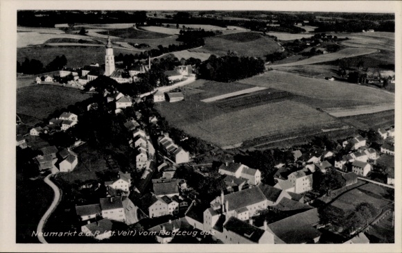 Postcard Neumarkt Sankt Veit an der Rott Upper Bavaria, aerial photograph