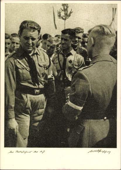 Postcard Staff Leader of the HJ Hartmann Lauterbacher, Hitler Youth