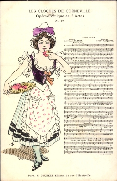 Song Postcard Les Cloches de Corneville, Opéra-Comique en 3 Actes, Robert Planquette