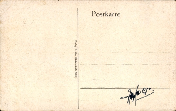 Postcard War Landmark 1916, Youth Donation for War Orphans, Nailing, Protestant School Gendertheim