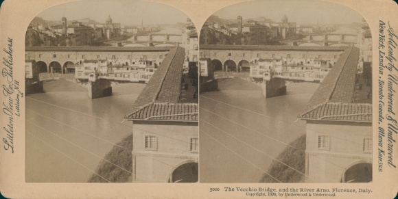 Stereofoto Firenze Florence Toscana, Ponte Vecchio