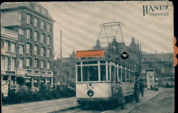Postcard 's Gravenhage The Hague South Holland, Street, Tram No. 316, Mobile Tramgids