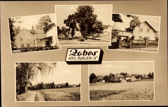 PC Zobes Neuensalz in Vogtland, partial views, inn, HO shop, village square
