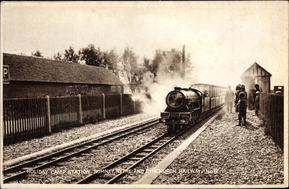 Postcard South East England, Holiday Camp Station, Romney, Hythe and Dymchurch Railway