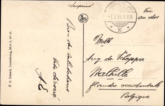 Postcard Echternach Luxembourg, Procession dansante, Musiciens Pompiers
