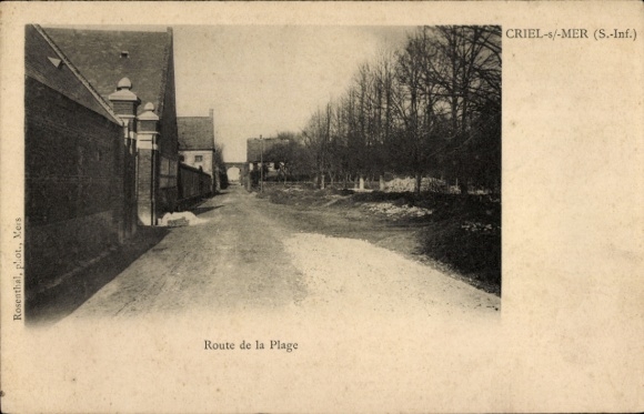 Ak Criel-sur-Mer Seine Maritime, Route de la Plage