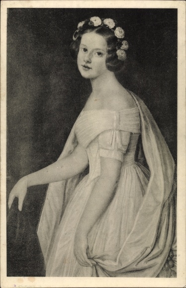 Artist Postcard portrait Alma von Goethe in the Goethehaus