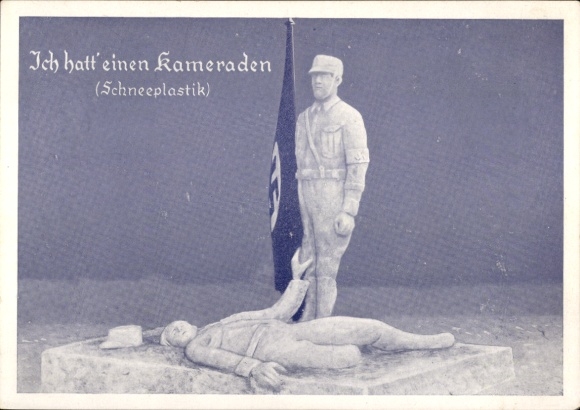 Postcard Clausthal Zellerfeld Oberharz, snow sculpture I had a comrade