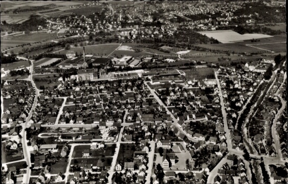 Postcard Wendlingen am Neckar Baden Württemberg, aerial photograph