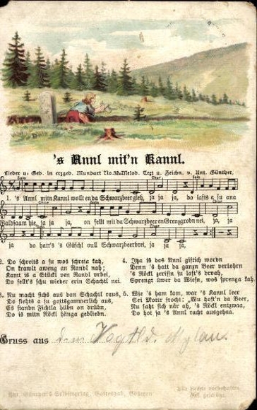 30 song cards, Anton Günther