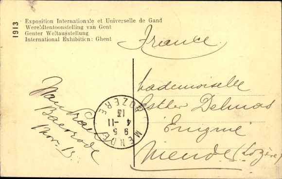 Postcard Gent Gent East Flanders, Avenue Belvedere, World Exhibition 1913