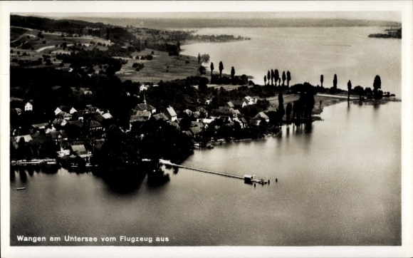 Postcard Wangen am Untersee Öhningen in Baden, aerial photograph
