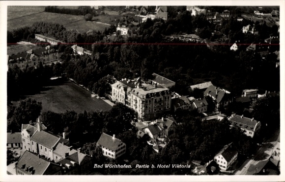 Postcard Bad Wörishofen in Unterallgäu, aerial photograph of the Hotel Viktoria