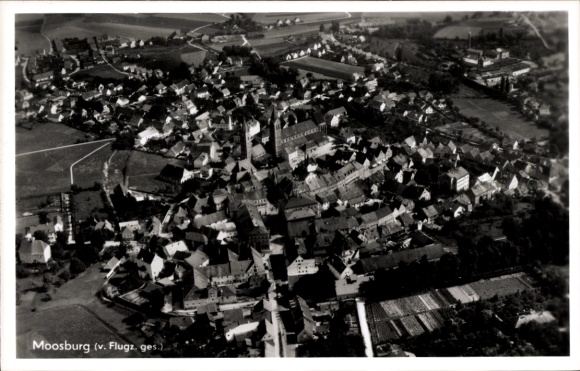 Postcard Moosburg an der Isar, aerial photograph