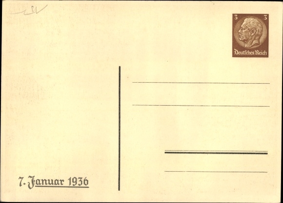 Postal stationery PC 1st Day of the Stamp 1936, founding day of the Reich Association of Philatelists