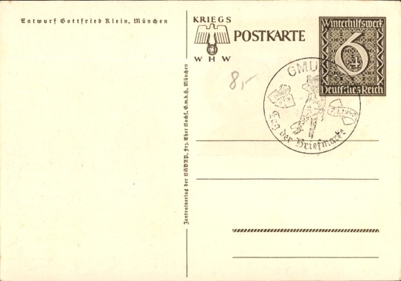 Postwaardestukkunstenaar Ak Klein, Gottfried, Danzig is Duits, WHW