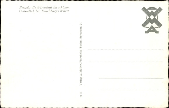 Postcard Neuenbürg in the Black Forest Württemberg, economy in the Gösseltal