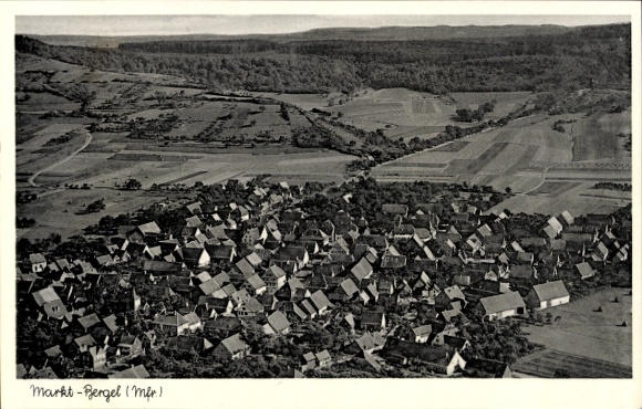 Postcard Marktbergel Middle Franconia, aerial photograph