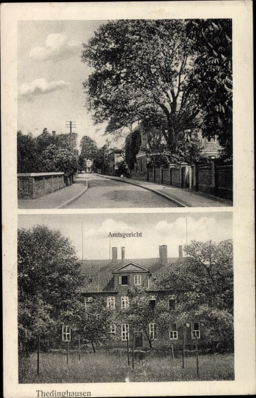 Postcard Thedinghausen Lower Saxony, street section, district court