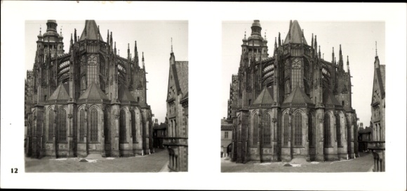 Zdjęcie stereo Praha Praga, miasto zamkowe, katedra