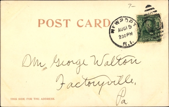 Briefkaart Nieuwpoort Rhode Island de VS, Cliff Walk