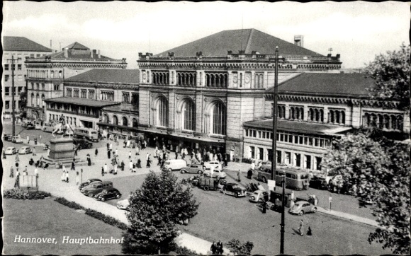 Ak Hannover in Niedersachsen, Blick von der Straße auf den Hauptbahnhof