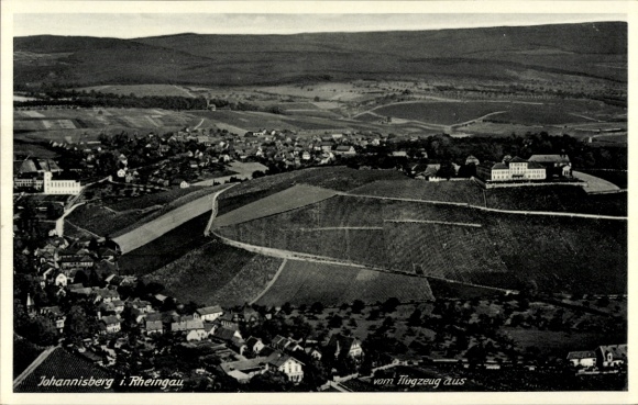 Postcard Johannisberg Geisenheim am Rhein Hessen, aerial photograph
