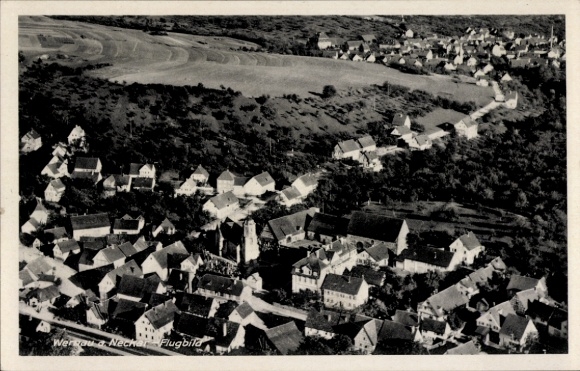Postcard Wernau am Neckar, aerial photograph