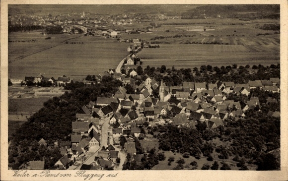 Ak Weiler an der Rems Schorndorf in Württemberg, luchtfoto