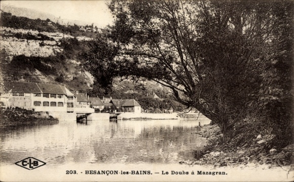 CPA Besançon-les-Bains Doubs, Le Doubs à Mazagran