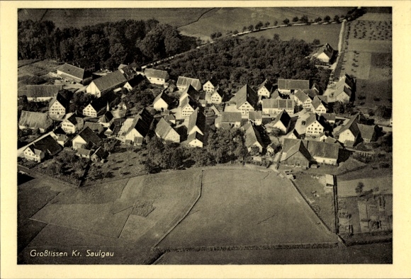 Ak Großtissen Bad Saulgau in Oberschwaben, Fliegeraufnahme