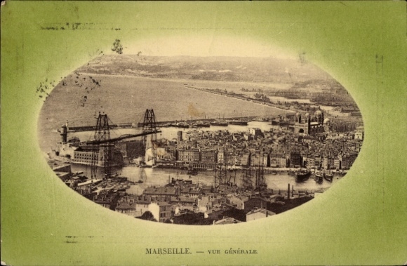 Ak Marseille Bouches du Rhône,  Hafenansicht, Brücke, Schiffe, 