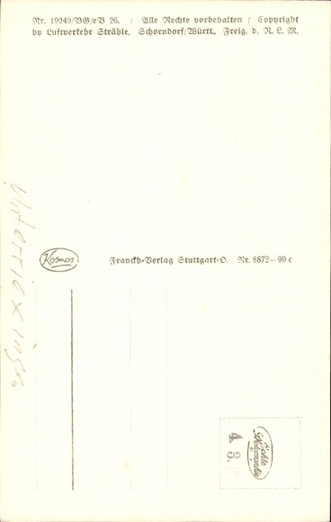 Postcard Unterriexingen Markgröningen in Württemberg, aerial photograph
