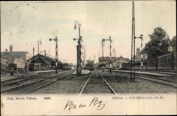 Postcard Roosendaal North Brabant Netherlands, train station