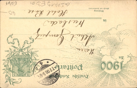 Postwaardestuk Keizer Wilhelm II in admiraalsuniform, 1900, PP 19 E 3 01