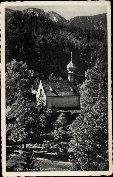 Postcard Birkenstein Fischbachau in Upper Bavaria, pilgrimage chapel