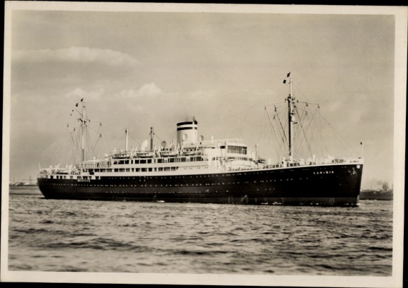 Postcard steamship Caribia, twin-screw motor ship, HAPAG, Hans Hartz