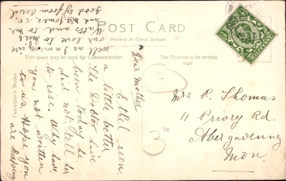 Postcard Abergavenny Wales, Frogmore Street