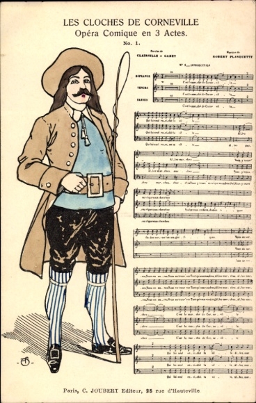 Song Postcard Les Cloches de Corneville, Opéra-Comique en 3 Actes, Robert Planquette